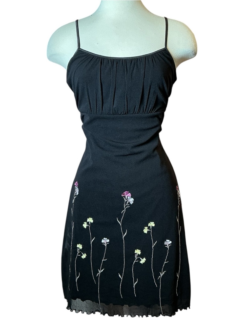 Vintage Y2K Currants Milkmaid Floral Cami Slip Midi Dress